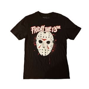 Jason Voorhees Friday the 13th Horror Graphic T-Shirt Black Men's‎ Medium
